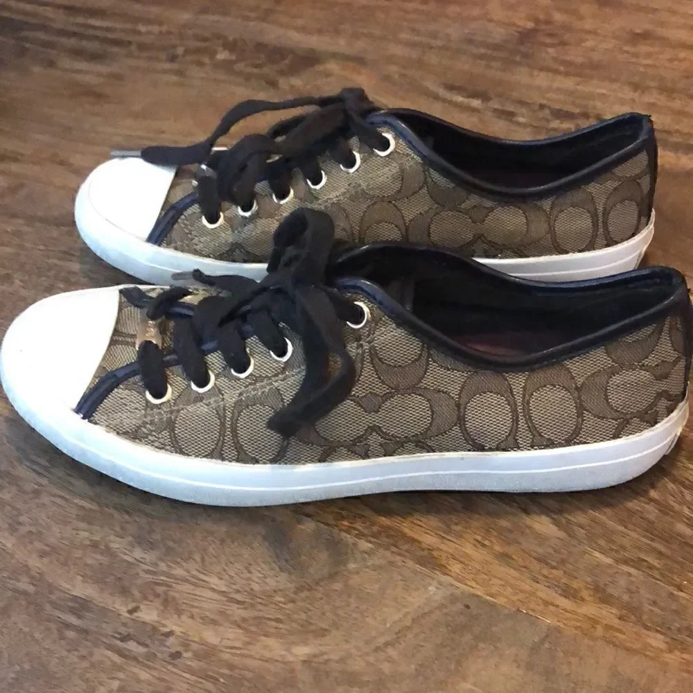 COACH brown “Empire” canvas sneakers brown size 8B